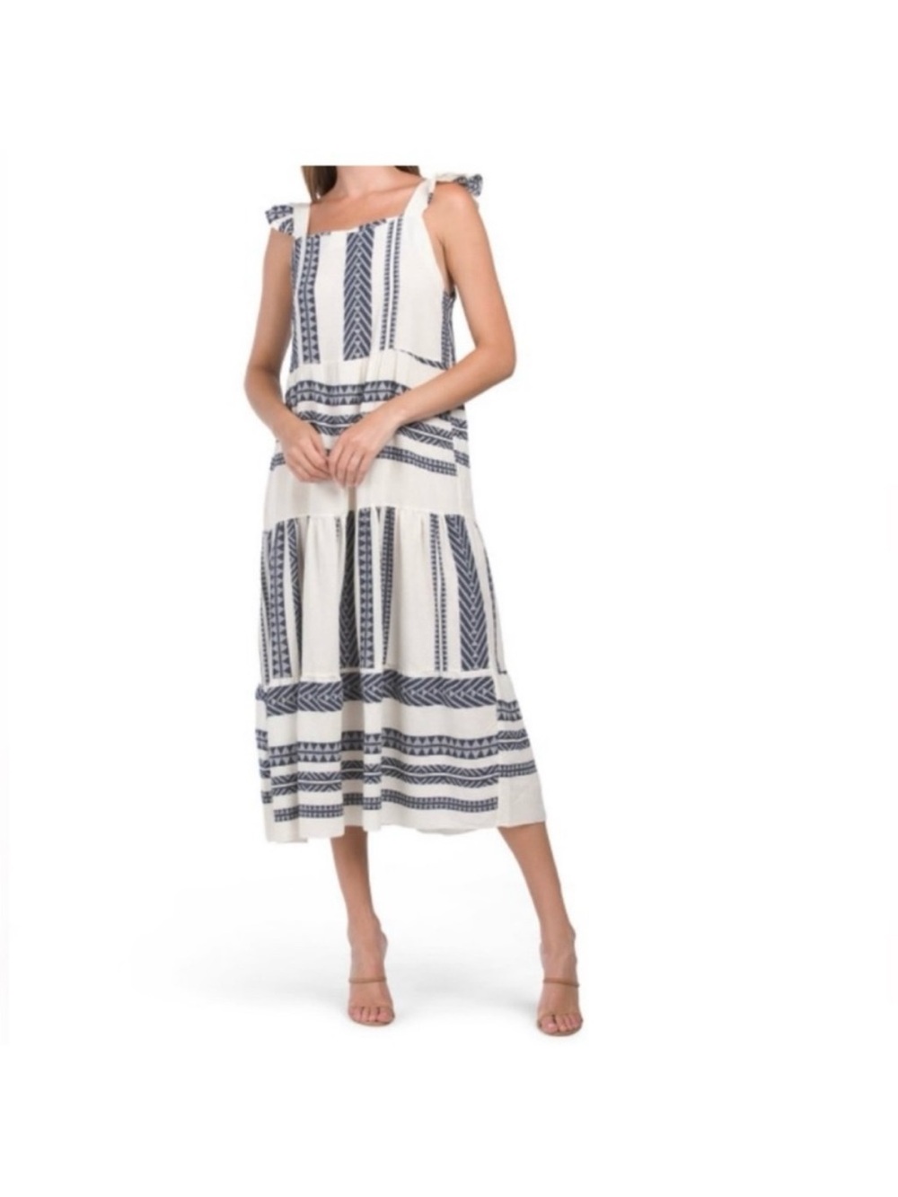 Caterina Ricci Aztec Print Linen‎ Dress –Size XL